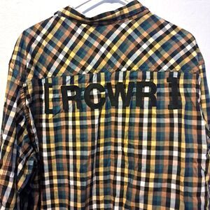Rocawear Men’s Sz 3X Button-Up Shirt Embroidered Logo Multicolor Plaid